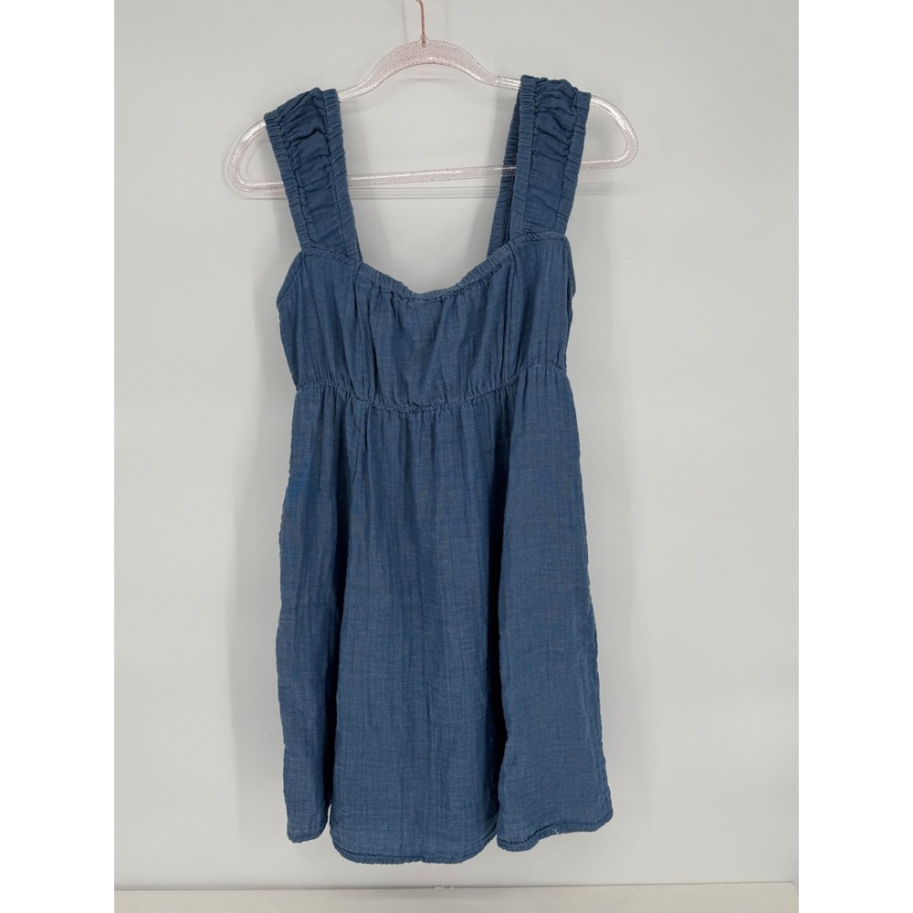 Old Navy Sz M Blue Dress Sleeveless Babydoll Tie Back Casual‎ Summer Mini Dress
